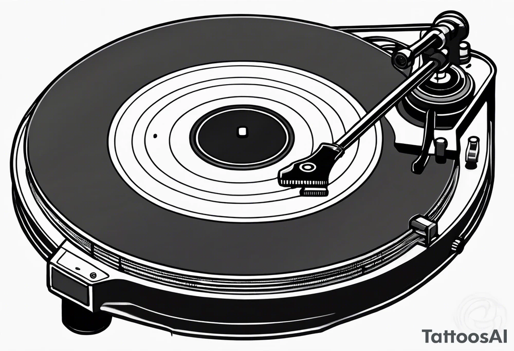 Recordplayer finline art minimalistic tattoo idea