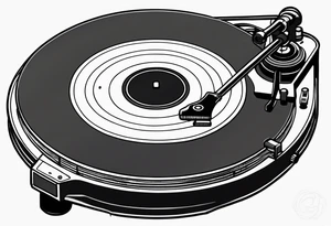 Recordplayer finline art minimalistic tattoo idea