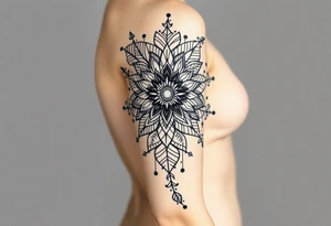 bold line shaman and witch style no flower tattoo idea