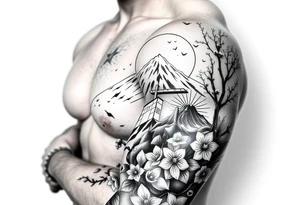 Marine corps, Mount Fuji, cherry blossoms, IWO Jima memorial, tattoo idea