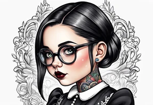 New school Wednesday Adams tattoo idea