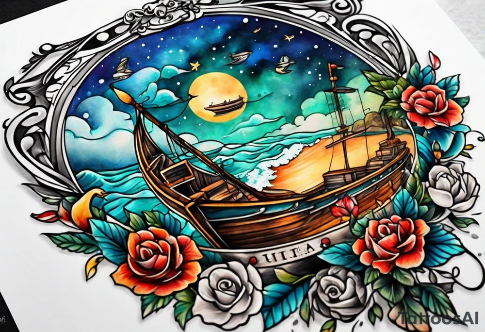 a tattoo that matches the lyrics of to build a boat tattoo idea