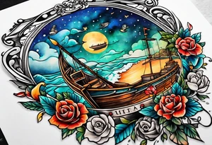 a tattoo that matches the lyrics of to build a boat tattoo idea