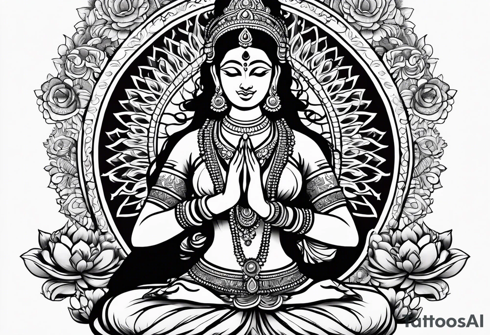 The hand of hindu goddess laxmi tattoo idea