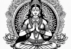 The hand of hindu goddess laxmi tattoo idea