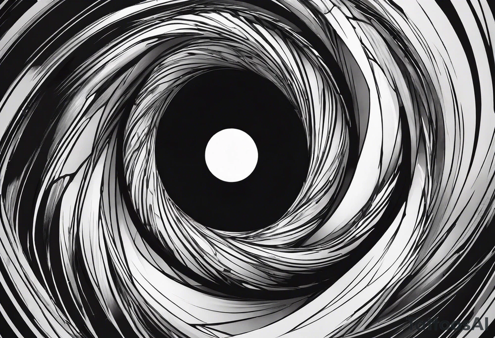 a spiraling black hole tattoo idea