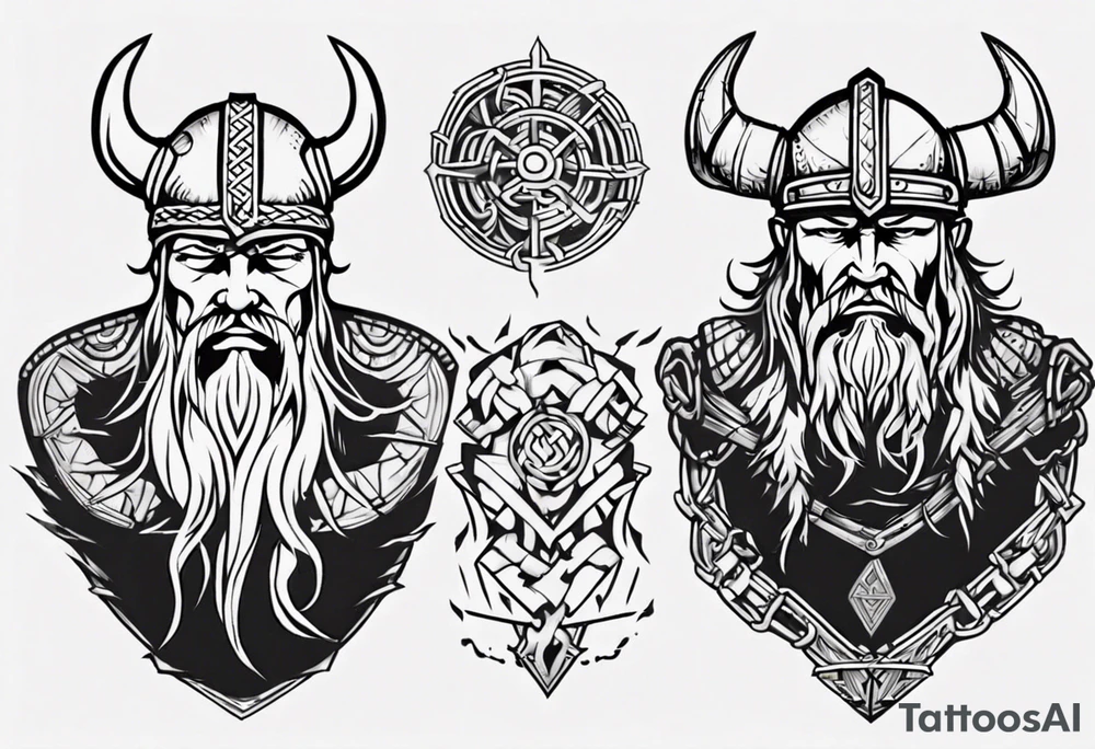 Viking no tattoos face and shoulders tattoo idea