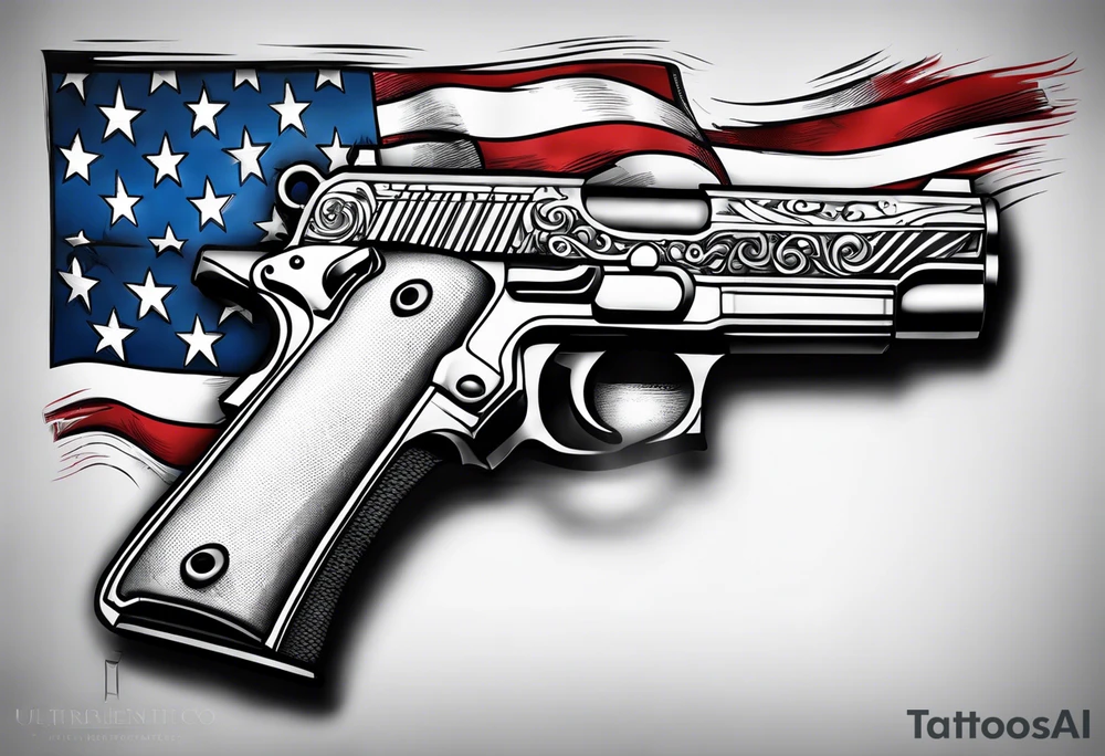 American flag gun tattoo idea
