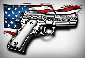 American flag gun tattoo idea