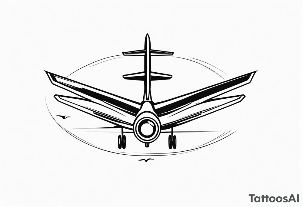 Infinity symbol with letter R & P and simple airplane flying tattoo idea