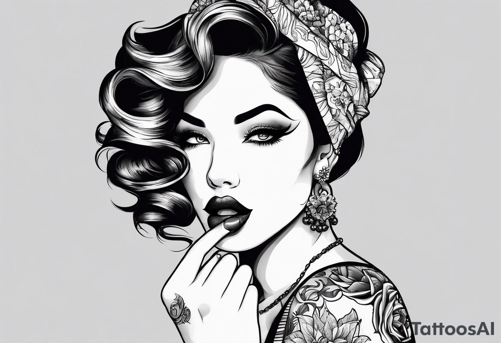 Hush Shhh finger to lips tattoo idea