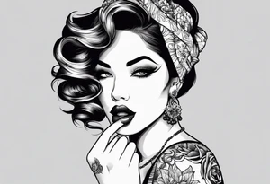 Hush Shhh finger to lips tattoo idea