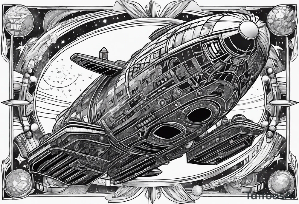 Afrofutistic space 
ship tattoo idea