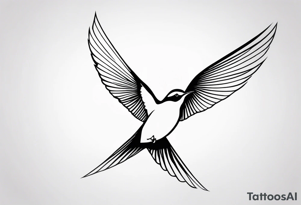 Design a forearm tattoo featuring a minimalist swallows in flight, symbolizing freedom and new beginnings tattoo idea