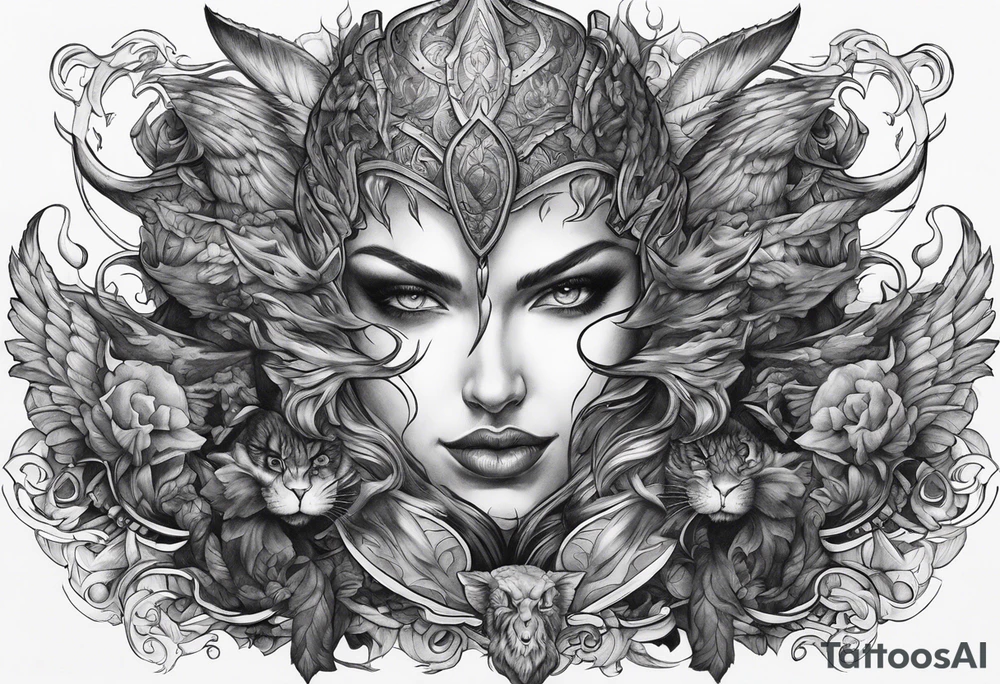 War between good and evil tattoo idea