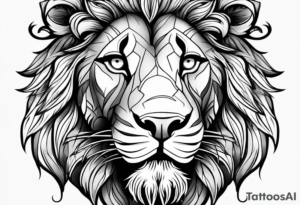 lion face tattoo idea