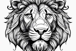lion face tattoo idea