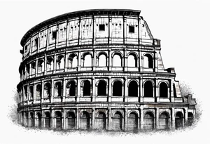 Weathered Roman colosseum tattoo idea