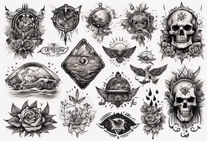 I want a tattoo that tells a story to cover my chest. Work with narrative elements, such as symbols or scenes, to create a cohesive and storytelling design. tattoo idea