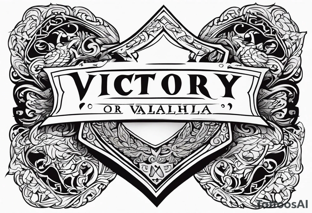 Victory or valhalla shield tattoo idea