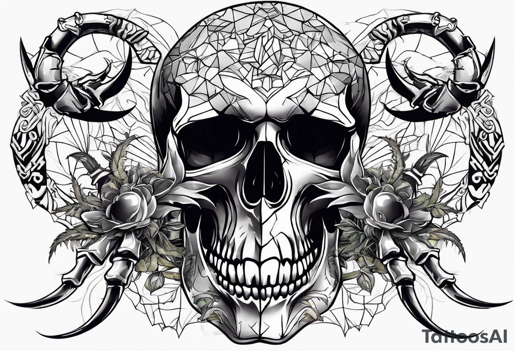 Skull tattoo with scorpions tattoo idea