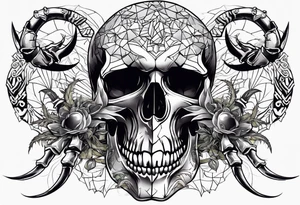 Skull tattoo with scorpions tattoo idea