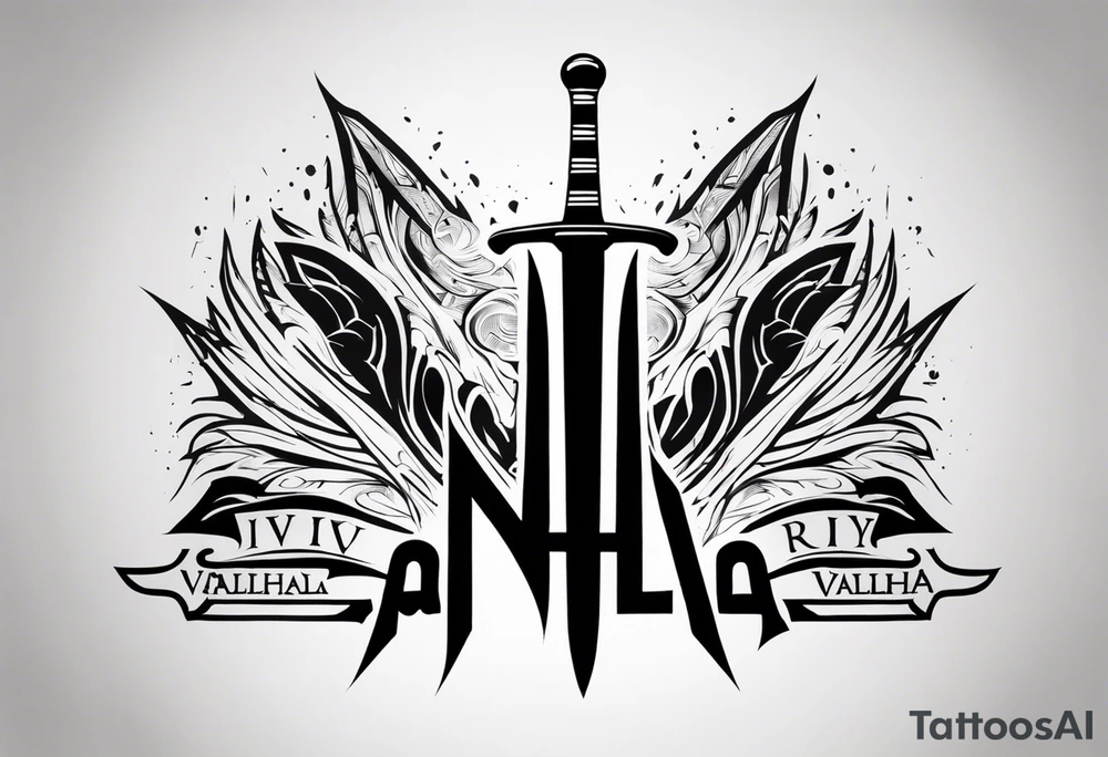 Valhalla steps sword tattoo idea
