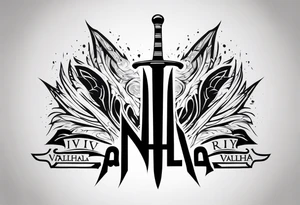 Valhalla  steps sword tattoo idea