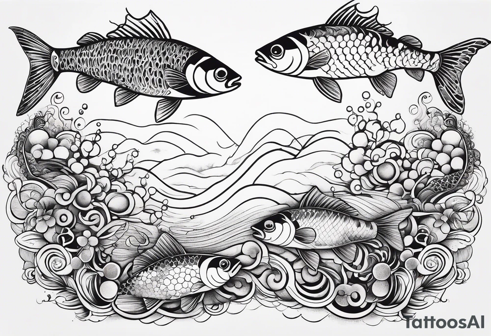 include water the DNA molecule and some fish and shrimp. Add colour to these designs tattoo idea