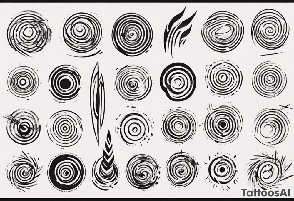 A lot of Brush stroke lines tattoo idea