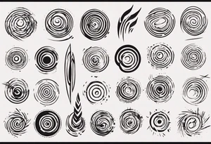 A lot of Brush stroke lines tattoo idea