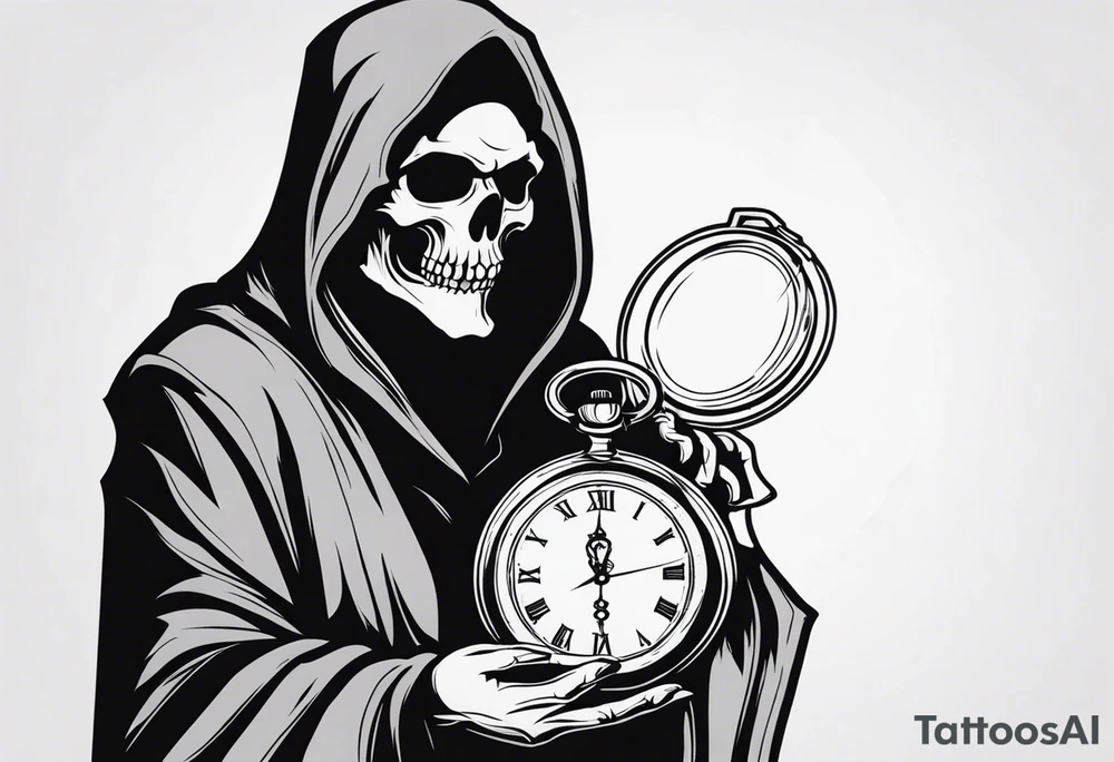 Grim reaper with a pocket watch tattoo idea