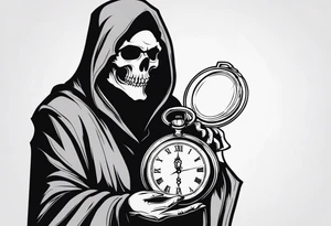 Grim reaper with a pocket watch tattoo idea