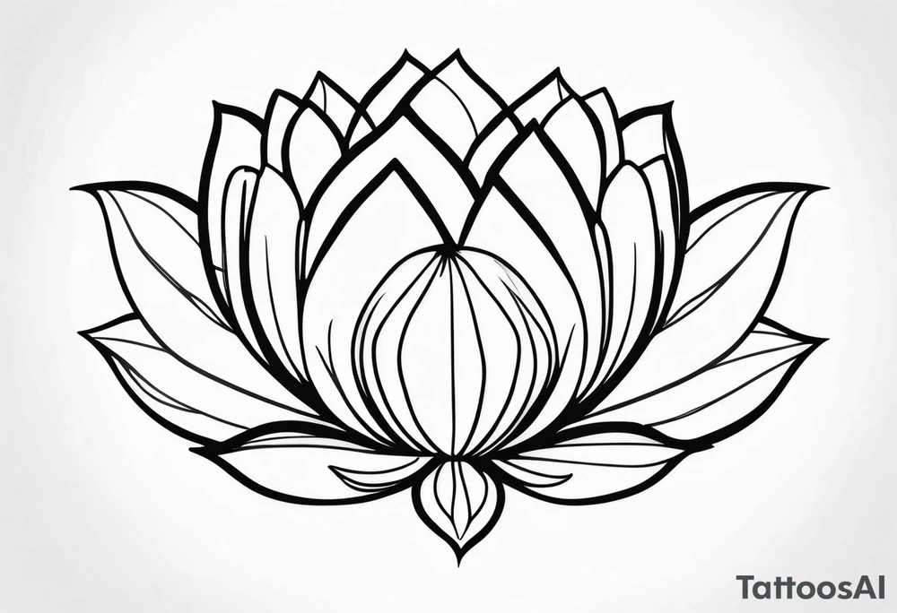 white lotus flower outline tattoo idea