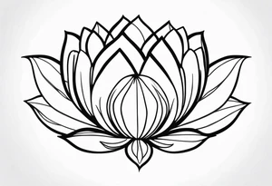 white lotus flower outline tattoo idea