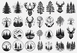 Nordic, forest, living in present, muscular tattoo idea