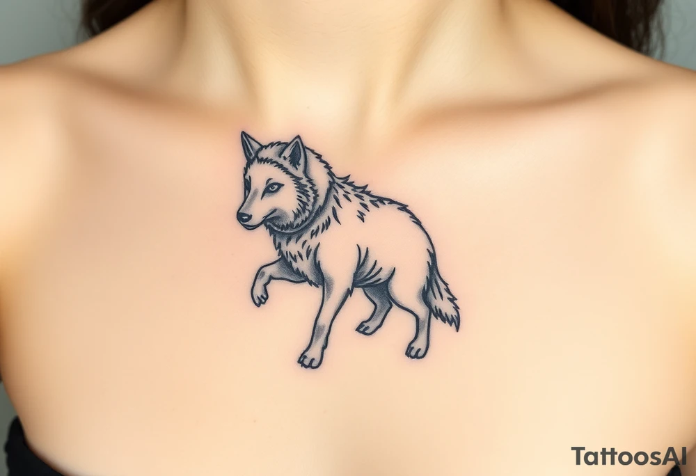 Wolf wearing a sheep like a costume prowling around tattoo idea