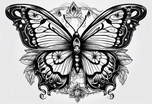 Death butterfly drugs mushroom tattoo idea