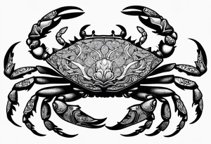 Zodiac crab with tree of life tattoo idea