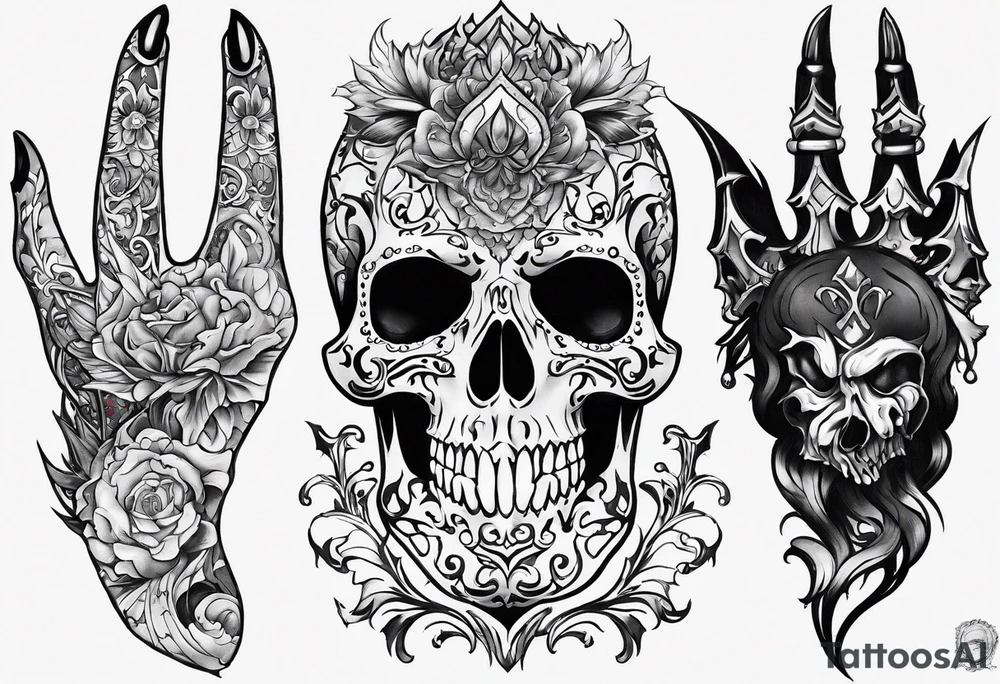 skeletal hand tattoo idea