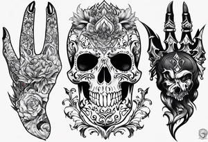 skeletal hand tattoo idea