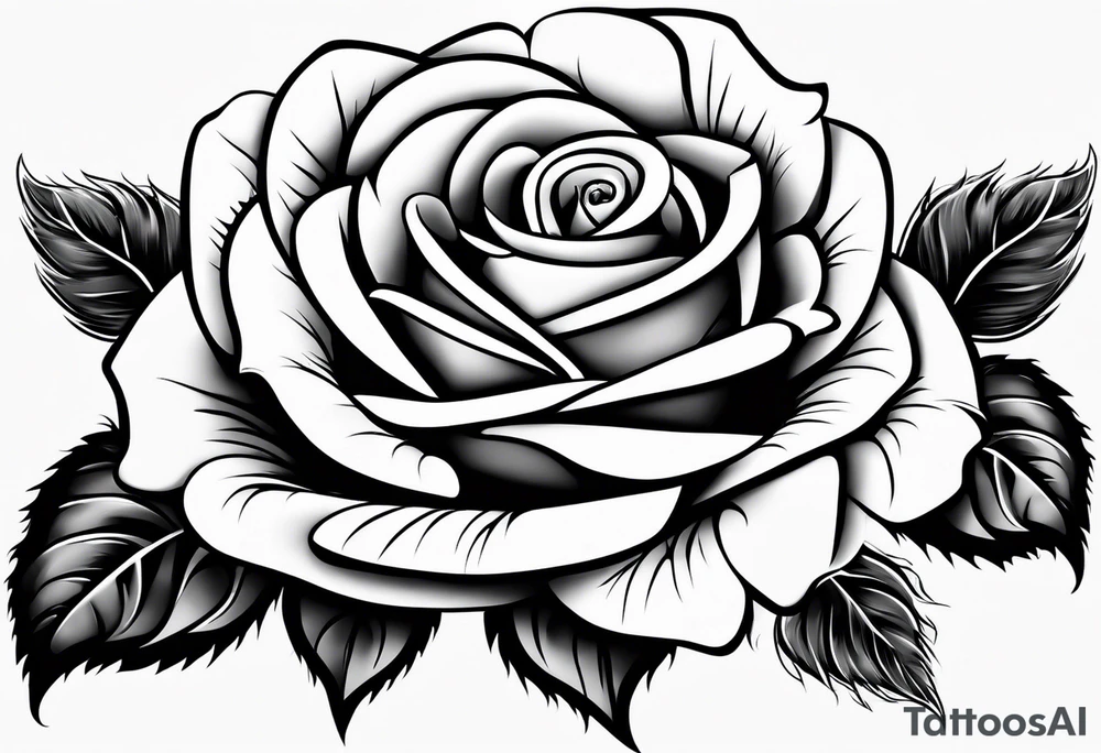 rose with heart for mom tattoo idea