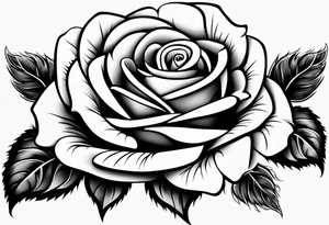 rose with heart for mom tattoo idea