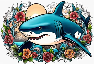 Shark and killer whale tattoo idea