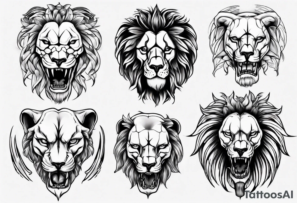 Lion skull tattoo idea