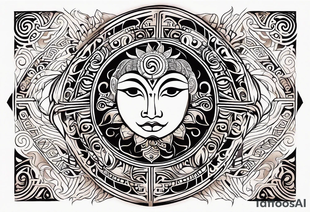sun and freedom maori tattoo idea