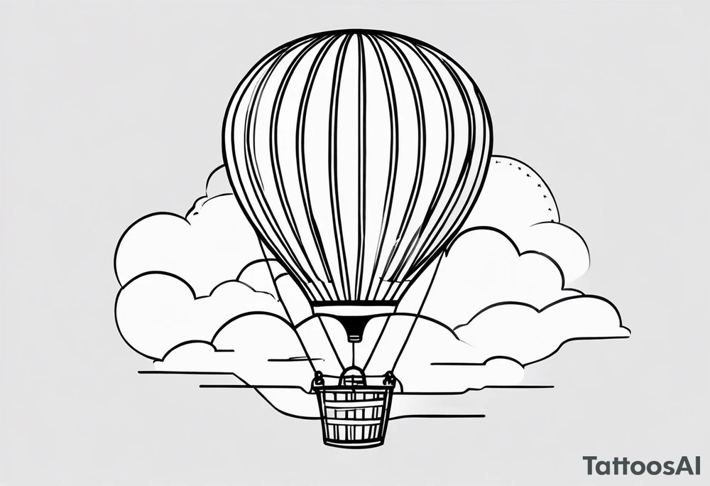 Hot air balloon simple tattoo idea