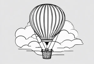 Hot air balloon simple tattoo idea