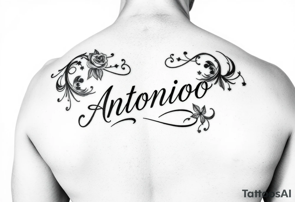 Make me a tattoo design with my husbands name Antonio that shows my love is always and forever for my right forearm tattoo idea