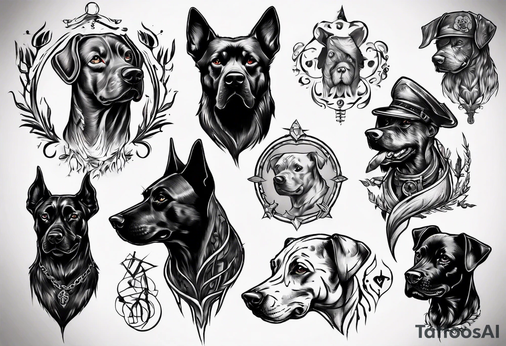 black dog tattoo idea